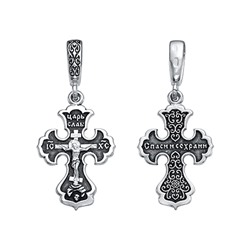 Крест из серебра литье частичное чернение