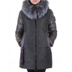 8186 DK. GRAY Пальто женское с натуральным мехом Jarius