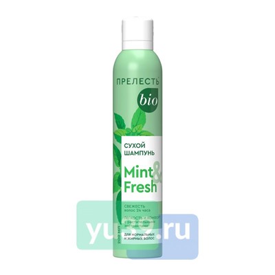 Шампунь сухой для волос "Прелесть. Bio Mint&Fresh" с растительными экстрактами, 200 мл