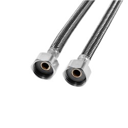 Подводка гибкая для смесителя ZEIN, фибро-нейлон, 1/2", М10, 60 см, набор 2 шт., черная