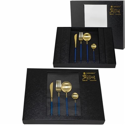 197-007 Набор столовых приборов 24пр. VIVID синий в под.уп.(х12)