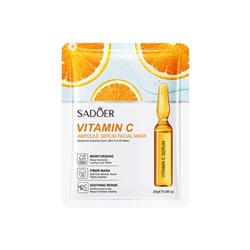 Тканевая маска для лица с ампульной сывороткой витамина C SADOER Vitamin C ampoule serum mask, 25 мл