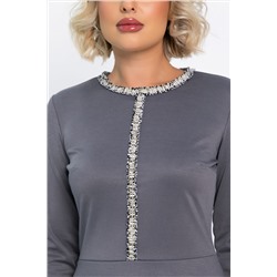 Платье трикотажное Парижанка (серое) П14786-10М