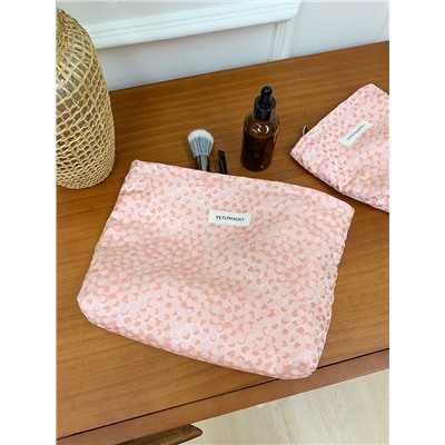 Fresh capacious cosmetic bag for traveling, organizer bag, handheld small clutch bag