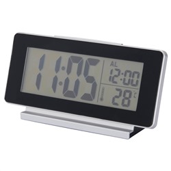 FILMIS, Uhr/Thermometer/Wecker, schwarz,, 16.5x9 cm