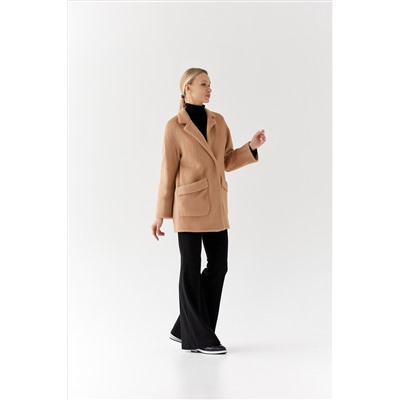 Пальто женское демисезонное 25520 (кэмел/тедди)