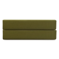 Простыня на резинке из премиального сатина оливкового цвета из коллекции Essential, 200х200х30 см