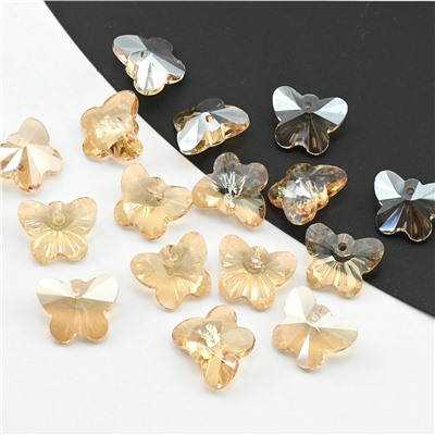 Бусина акриловая Бабочка 15*12мм цв.цитрин
