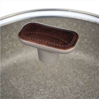 СОТЕЙНИК СО СТЕКЛ. КРЫШКОЙ И АНТИПРИГАРНЫМ ПОКРЫТИЕМ PFLUON MARBLE, 26*7,5 СМ