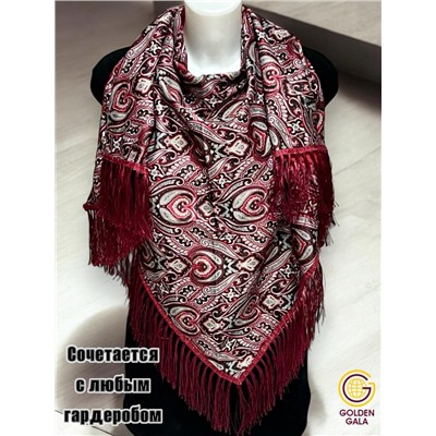 Косынка теплая на флисовой подкладке с бахромой Арт 2347/2