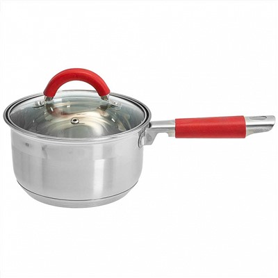 Ковш 2,1 л, 16×9,5 см, из нержавеющей стали со стеклянной крышкой WEBBER BE-345/2
