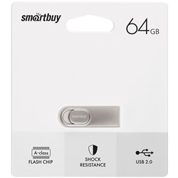 Память Smart Buy "M3"  64GB, USB 2.0 Flash Drive, серебристый (металл. корпус )