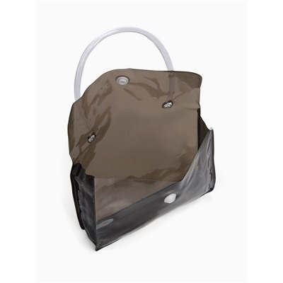 Косметичка на кнопке для бассейна, маленькая, с ручкой, чёрная/прозрачная