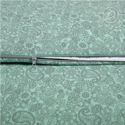 Пододеяльник трикотажный на молнии Ажур зелёный Арт Дизайн