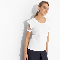 Футболка в рубчик, Высокая мода без усилий (white)