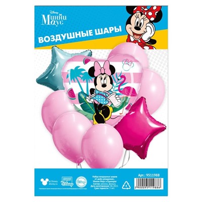 Набор воздушных шаров "С Днем Рождения", Минни Маус