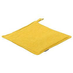 Прихватка из стираного льна горчичного цвета из коллекции Essential, 22х22 см