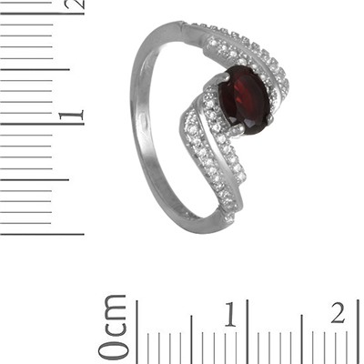Кольцо с гранатом и фианитами ТФКН.790ГР1.80