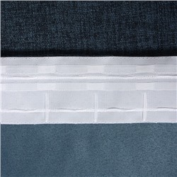 Штора портьерная Этель Natural 130*300 см, цв.синий, рогожка/блэкаут, пл. 275 г/м2