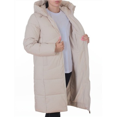 2365 BEIGE Пальто зимнее женское (200 гр. холлофайбер)