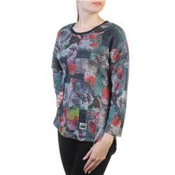 4001 DK. BLUE Кофта женская (60% хлопок, 20% вискоза, 10% полиамид, 10% эластан)