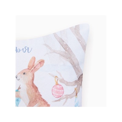 Наволочка декоративная новогодняя «Этель. Счастья в Новом Году» 40×40 см, велюр