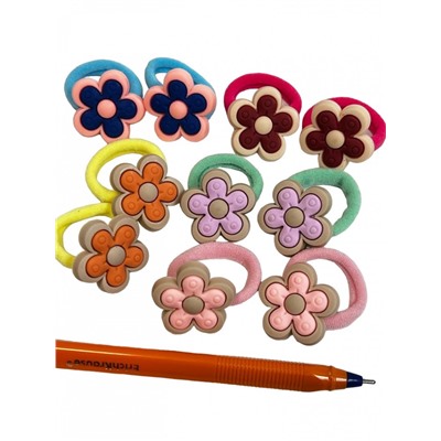 Резинки детские цветочки 10 шт 5 пар РД 1