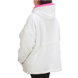 2561 WHITE/PINK Худи женское (50 гр. синтепон)