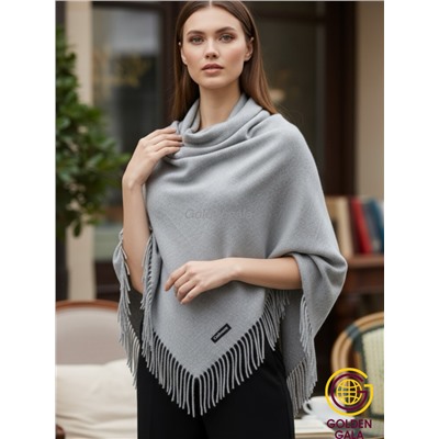 Платок теплый кашемировый однотонный (Меланж) Арт 9039/5 серый