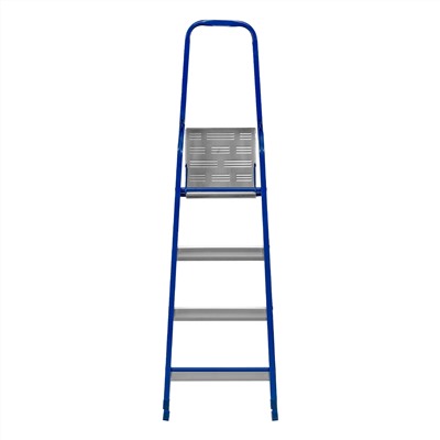 Стремянка, 4 ступени, стальной профиль, алюминиевые ступени Сибртех