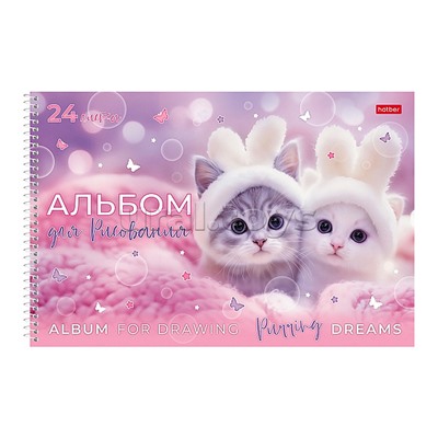 Альбом для рисования 24л "Нежные мечты" А4 на гребне 5 диз.в блоке
