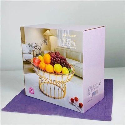 164-009 Блюдо 23см на подставке MULTICOLOR в под.уп.(х8)Фарфор