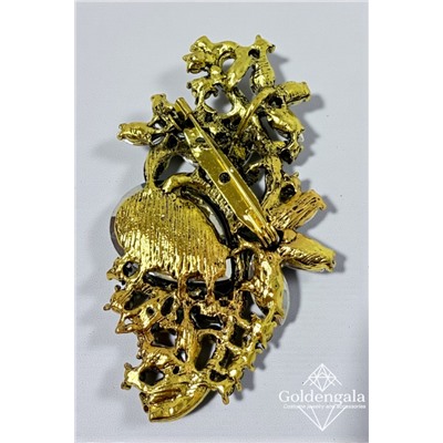 Брошь-кулон крупная с кристаллами БР4 модель БРО/16