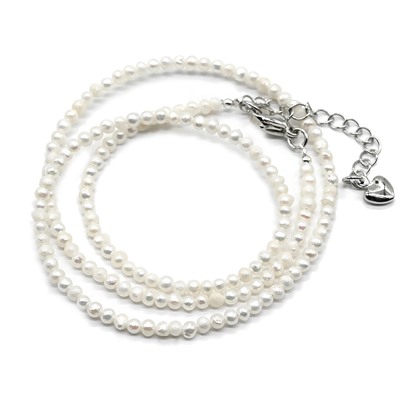 Бусы из жемчуга шарик 2мм цвет белый, 40см