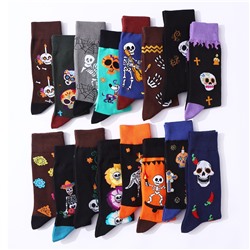 Haichin Day of the Dead Zhongtong Trendy Socks Men European and American Cross-border Hip-Hop Trendy Socks Women Street Halloween Cotton Socks