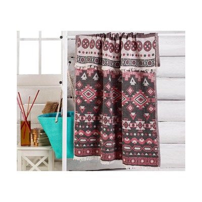Пештемаль с Бахромой 100x180 см Jakarlı 3 Katlı Kilim Kırmızı