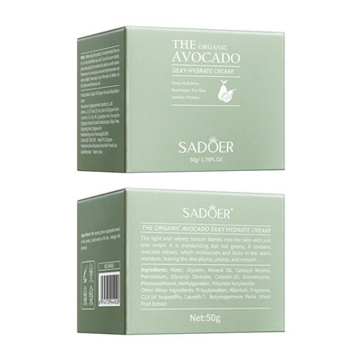 Питательный крем для лица с экстрактом авокадо SADOER The Organic Avocado Silky Hydrate Cream, 50 гр.