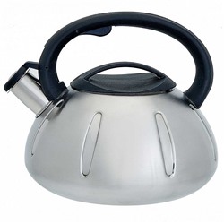 Чайник со свистком 3 л из нержавеющей стали, индукционное дно WEBBER BE-0569/1 сатин, черный