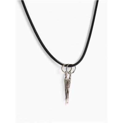 Кулон на шнурке «Наручники», цвет чернёное серебро на чёрном шнурке, 42 см
