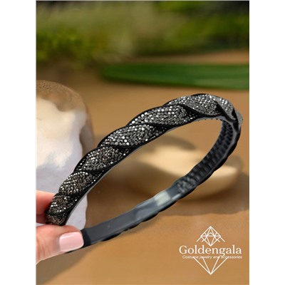 Ободок косичка для волос со стразами Арт ОБ6А/004