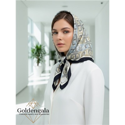 Косынка шелковая с принтом Арт 25183/004