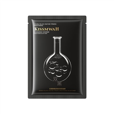 Укрепляющая тканевая маска для лица KISSMWAH Double Black Enzyme Firming Brightening Mask, 25 мл