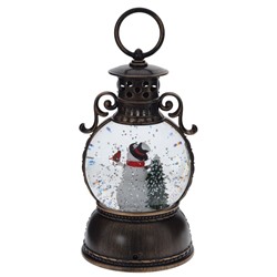 Изделие декоративное "Фонарь" (подсвет, муз, вьюга, 3хААА н/п +USB), D 10 см, L11 W11 H24 см