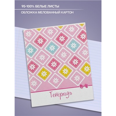 Тетрадь 48 листов в линейку Calligrata «Узоры», обложка мелованный картон, блок офсет, МИКС