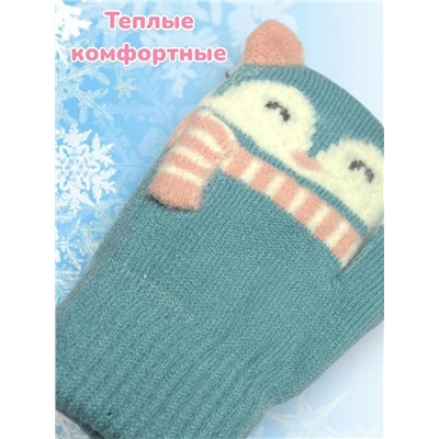 Варежки теплые для девочек Арт 2023/6 модель 1