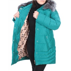 15-298 GREEN Пальто зимнее женское (200 гр. холлофайбера)
