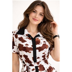 Женское платье 39065 / бело-коричневый