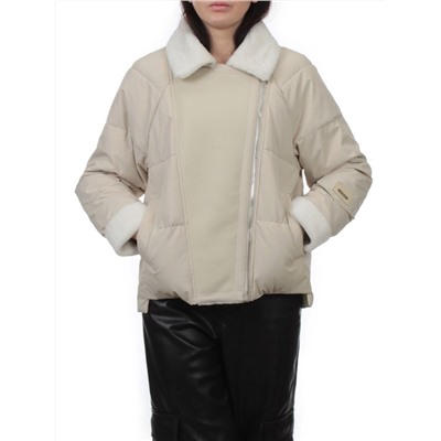 S24-163 BEIGE Куртка демисезонная женская (100 гр. холлофайбер)