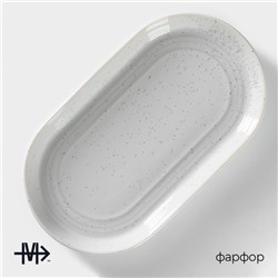 Блюдо Magistro Urban, 450 мл, 24×13.7×2.7 см, овальное, фарфор, белое