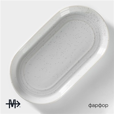 Блюдо Magistro Urban, 450 мл, 24×13.7×2.7 см, овальное, фарфор, белое